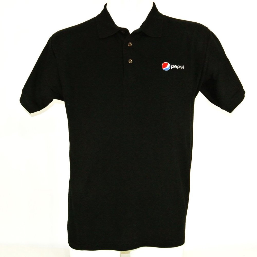 PEPSI Employee Uniform Polo Shirt Black NEW Size L Large